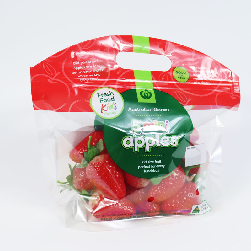 PE Produce Zip Handle Flat Bottom Bags with Vents Best Packaging for fruit and vegetable