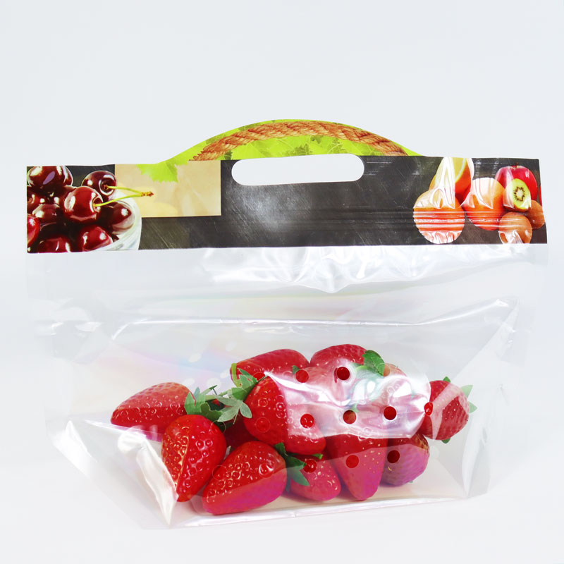 PE Produce Zip Handle Flat Bottom Bags with Vents Best Packaging for fruit and vegetable