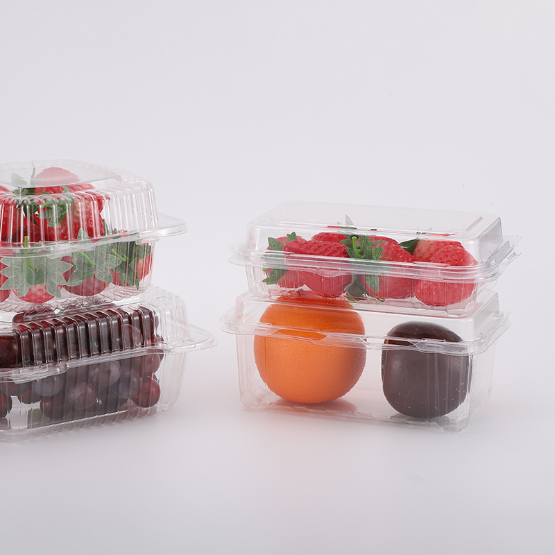 Disposable Rectangle PET Plastic Clamshell/Hinged Food/Cake Packaging Containers